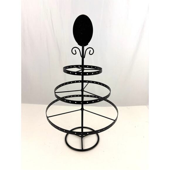 Metal Table Jewelry Organizer Earring Holder With Mirror Spinning - Picture 9 of 11